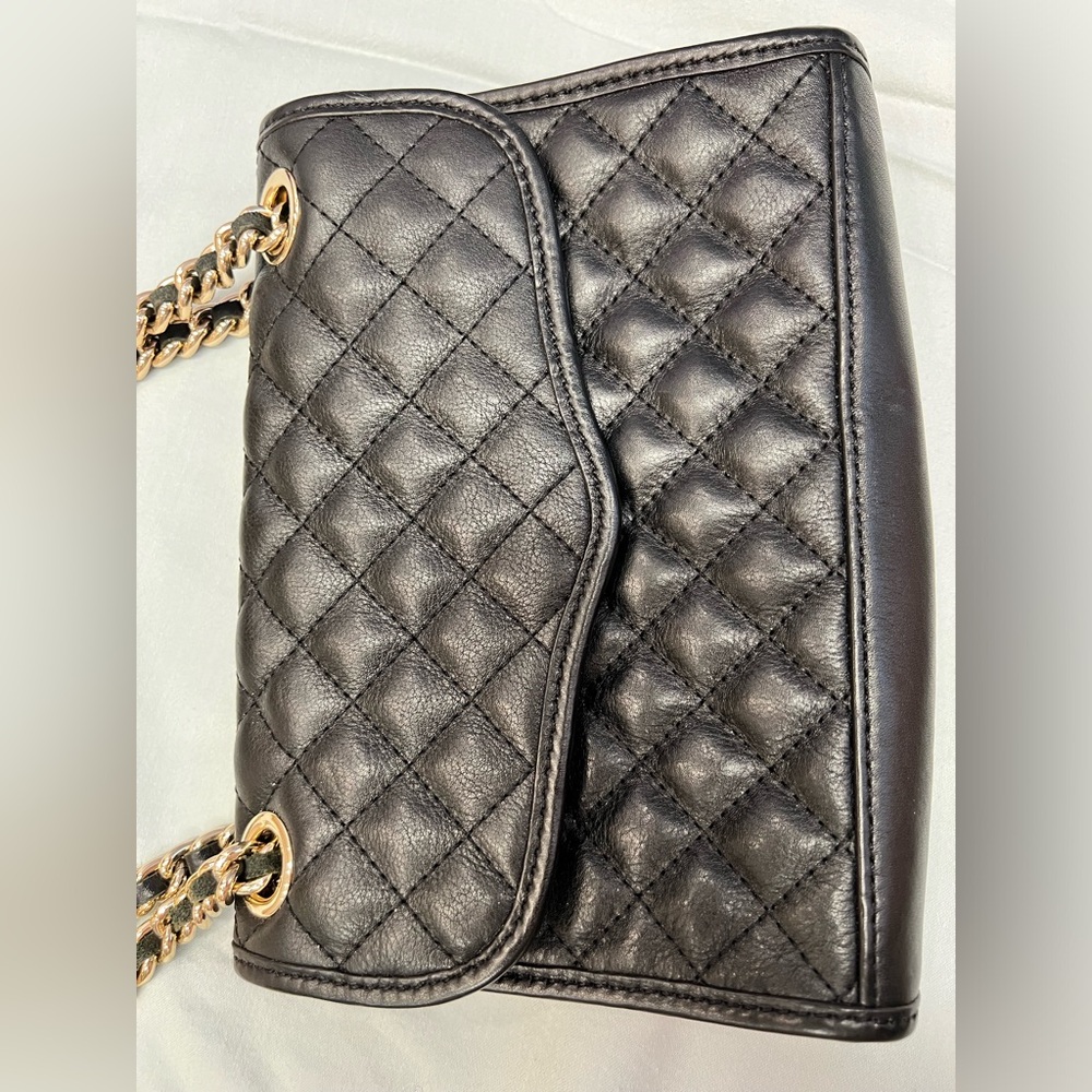 Rebecca Minkoff black gold chain handbag shoulder bag adjustable bag